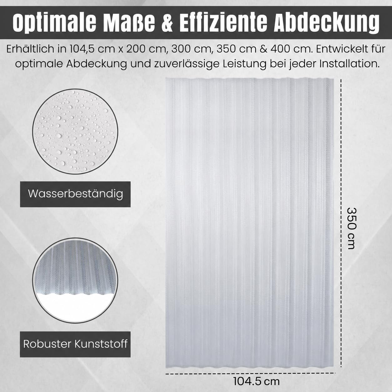 LP Projekt Wellplatten 5er Satz klar 104,5 × 350 cm UV beständig Wetterfeste Dachplatten