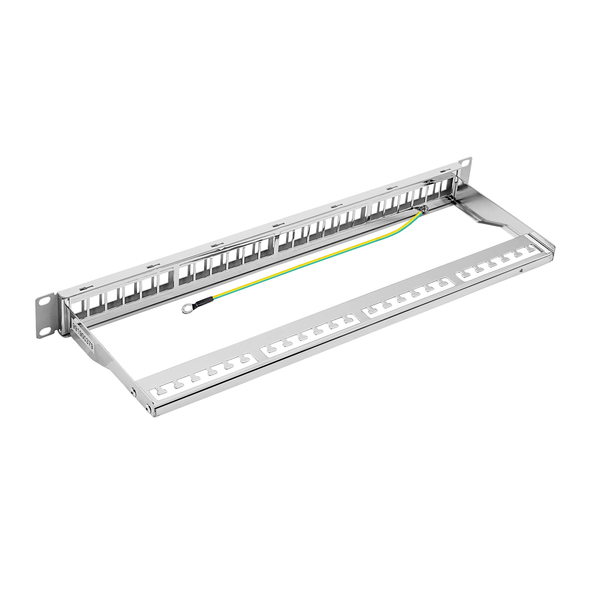 ProfiPatch Cat8 Patchpanel mit 24 Keystone Module RJ45 Patchfeld 19 Zoll 40 Gbit/s 2000MHz 24 Port Verteilerfeld RJ45 Rackeinbau Geschirmtes Keystone Patchpanel 1HE für Verlegekabel, LAN Kabel grau | 24 Keystone Module, 40 Gbit/s, 2000MHz, Geschirmt, Für