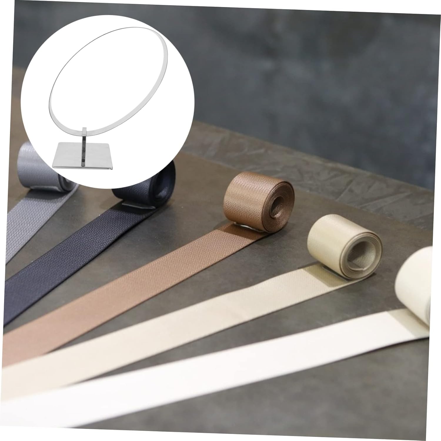 Elegant Stainless Steel Belt Bracket Stand Compact Display Rack for Karate Belts