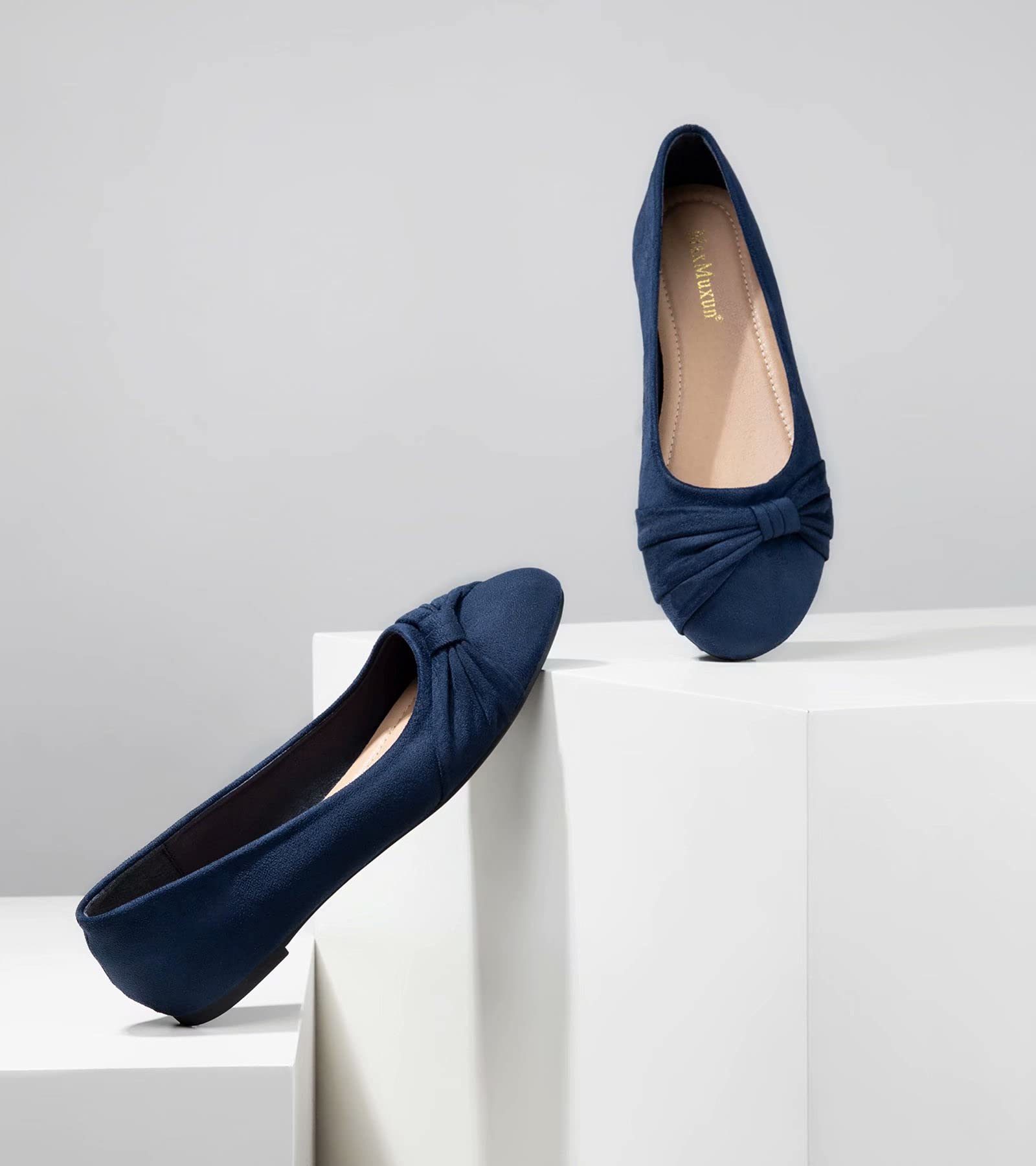 MaxMuxun Bailarinas con Lazada Plana para Mujer