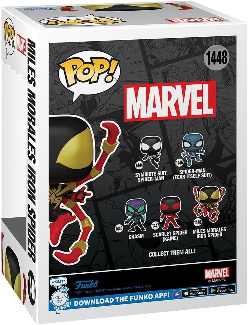 POP Marvel: Spider-Man Comics - Miles Morales Iron Spider Funko Vinyl Figure (Bundled with Compatible Box Protector Case), Multicolored, 3.75 inches