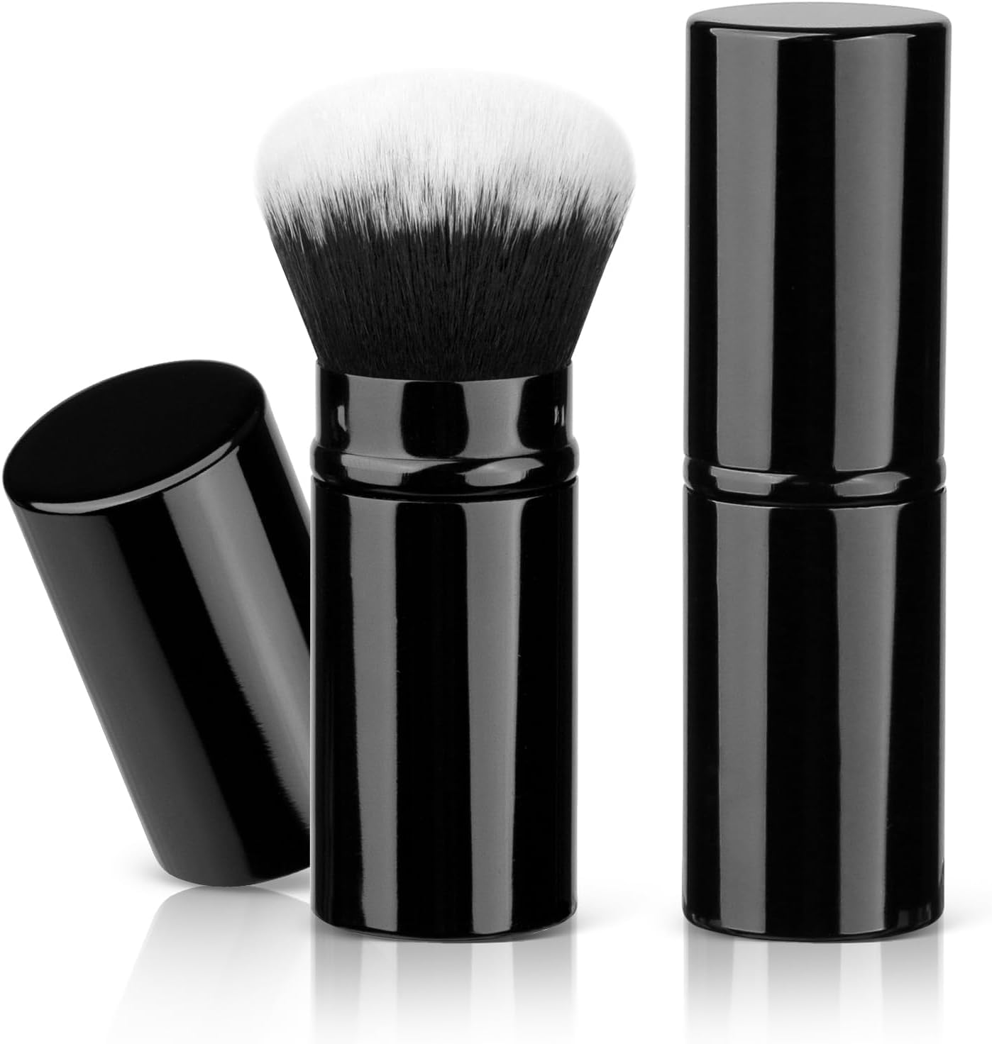 Retractable Make Up Brush - Retractable Kabuki Powder Brush - Travel Powder Brush for Blush, Polishing, Flawless Powder Cosmetics, Foundation Makeup Brush Portable Face Blush Brush with Cover-picture-31
