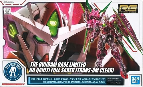 Bandai RG 1144 00 QuanT Full Saber Trans-Am Kit de modelo transparente