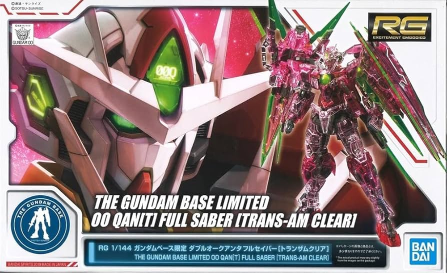 RG 1/144 00 Qan[T] Full Saber クリア Amazon.com: Bandai Gundam Base Limited 00 Qan[T] Full Saber