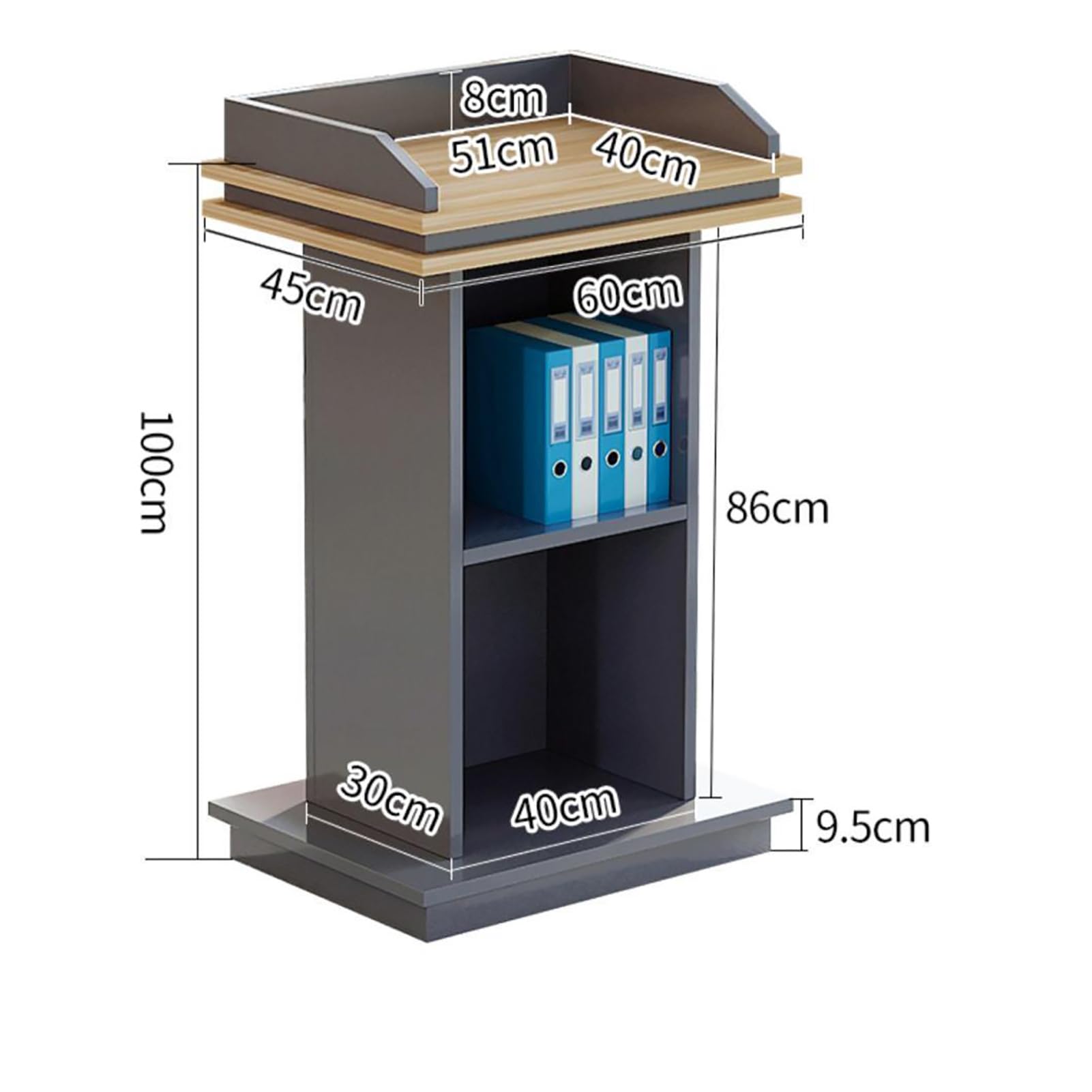 Generisch Rednerpult aus Holz – Ideal für Kirche, Klassenzimmer, Hochzeiten und Reden – Robustes Rednerpult für Präsentationen und Vorträge, Elegantes Design, einfache Montage