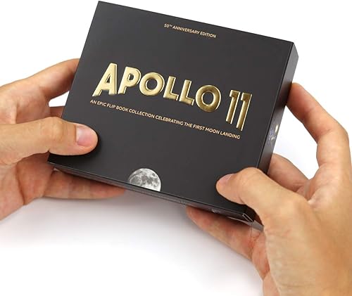 The Apollo 11 Flipbook Edition - 2 Flipbooks con 12 animaciones con el primer aterrizaje lunar de la NASA - Emocionante juego educativo - con cohete