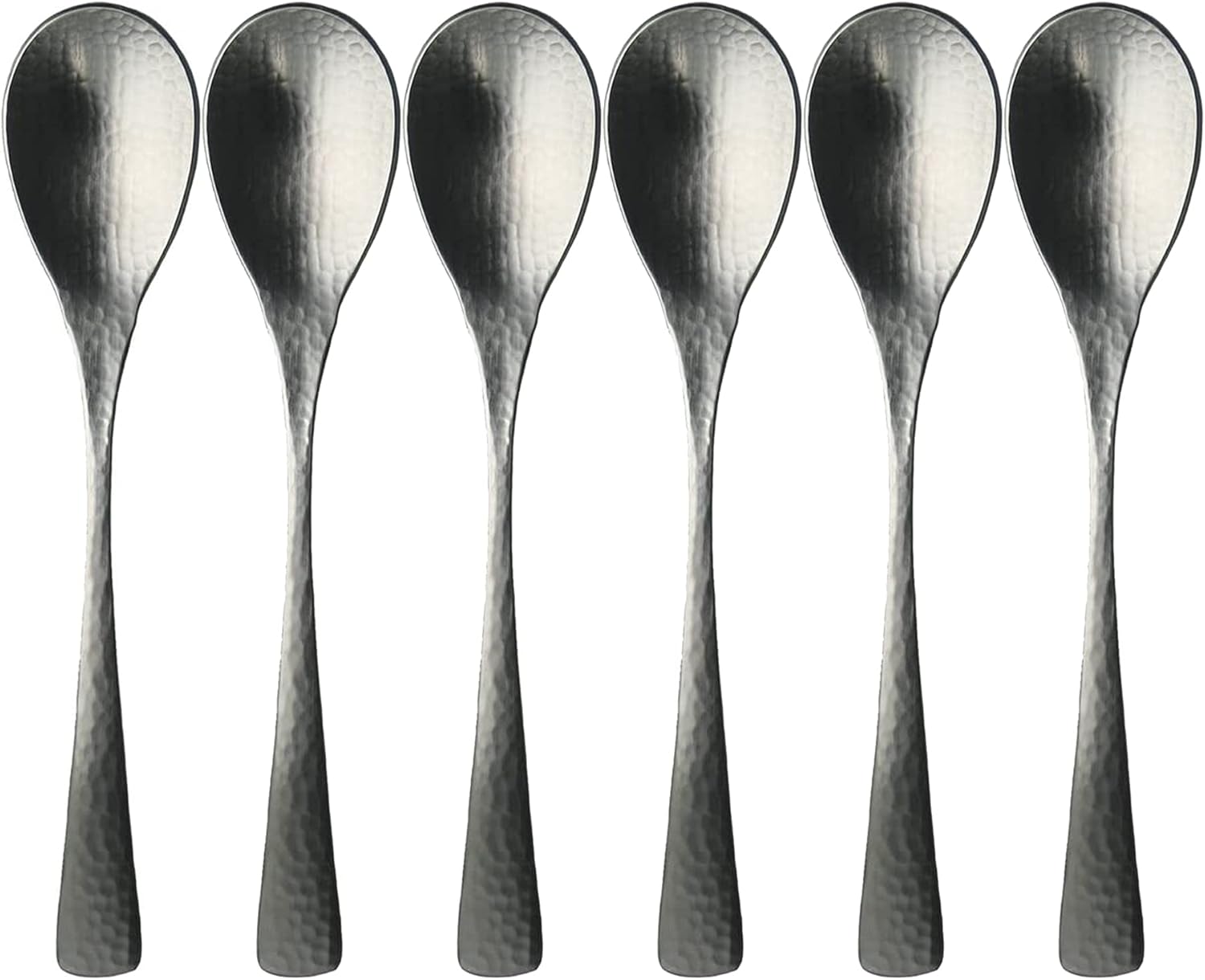 Nagao Japanese and Western Electic Teaspoon, 5.3 inches (13.4 cm), 5 Pieces + 1 Piece, 18-8 Stainless Steel, Hammered, Made in Japan
