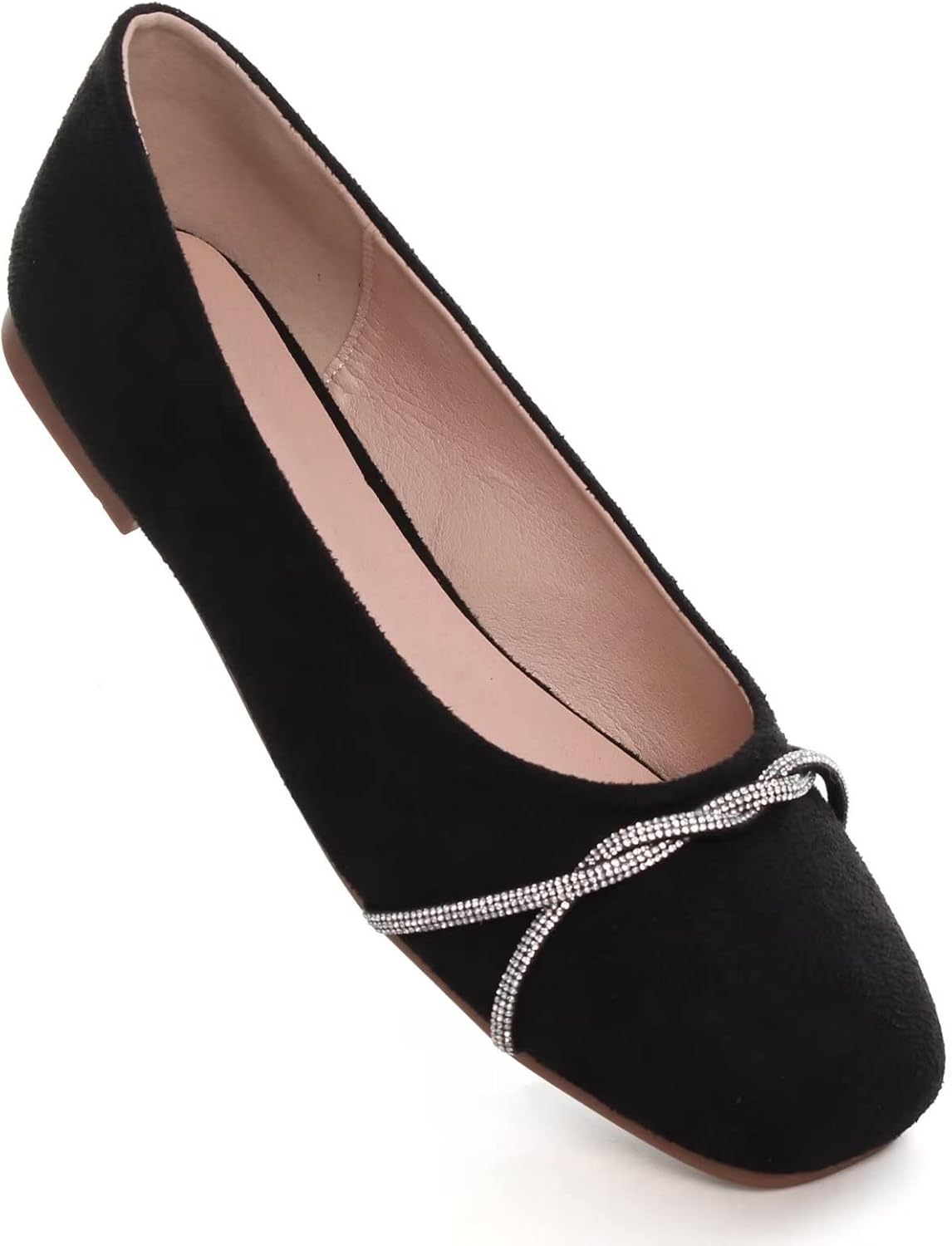 Stunner Women's Casual Flats Square Toe Bowknot Ballet Flats Comfortable Slip On Wedding Dress Shoes - Image 7