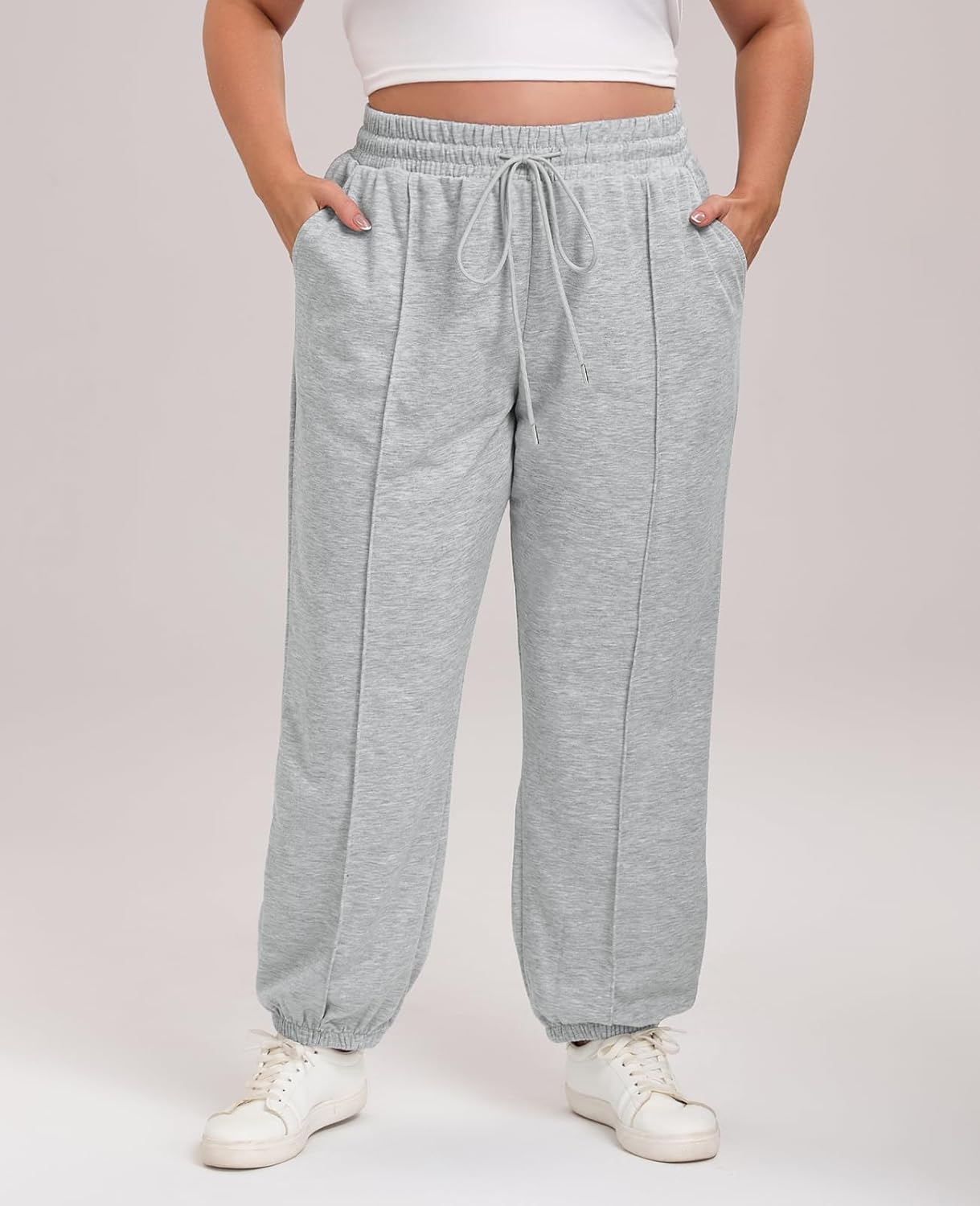 Moon Wood Plus Size Sweatpants Women High Waisted Loose Baggy Lounge Trousers Casual Pants Workout Joggers with Pockets - Image 2