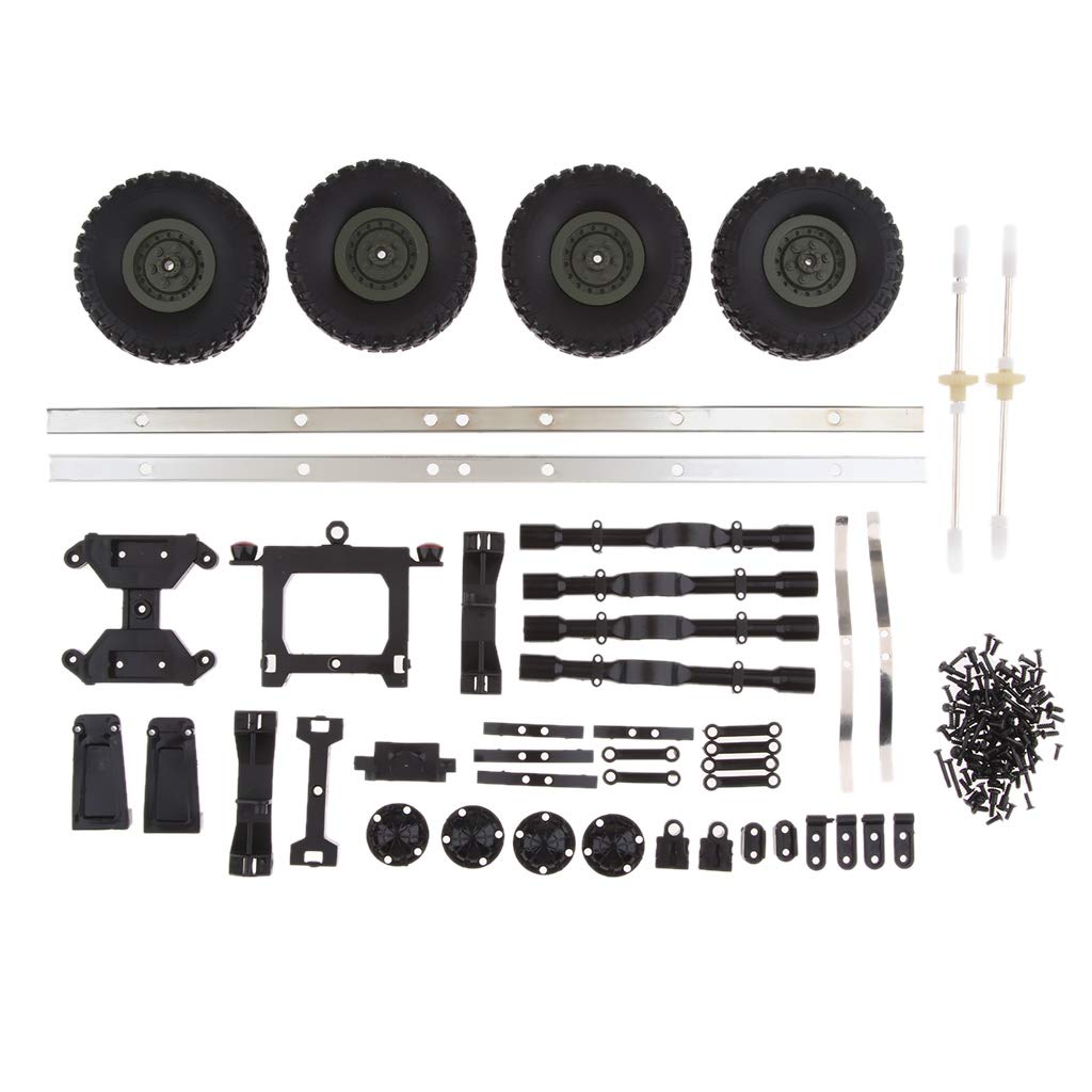 ATORSE Rc Car Trailer Chassis Assembly Kits for Wpl 1/16 6Wd Truck Parts-image-26