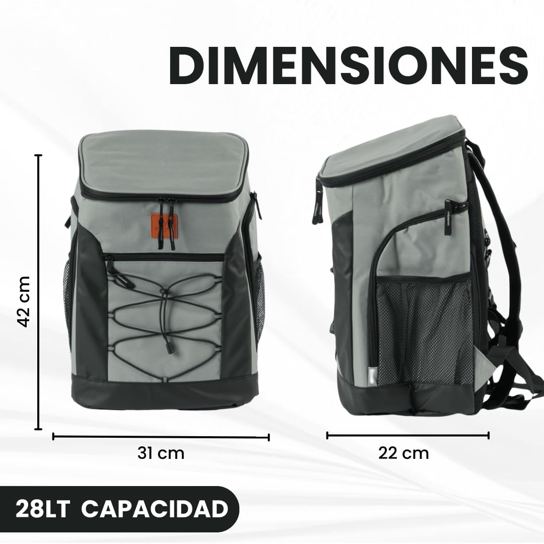 Mochila Nevera 28L Impermeable, Bolsa Térmica Isotérmica Portátil para Playa, Picnic, Camping y Excursiones