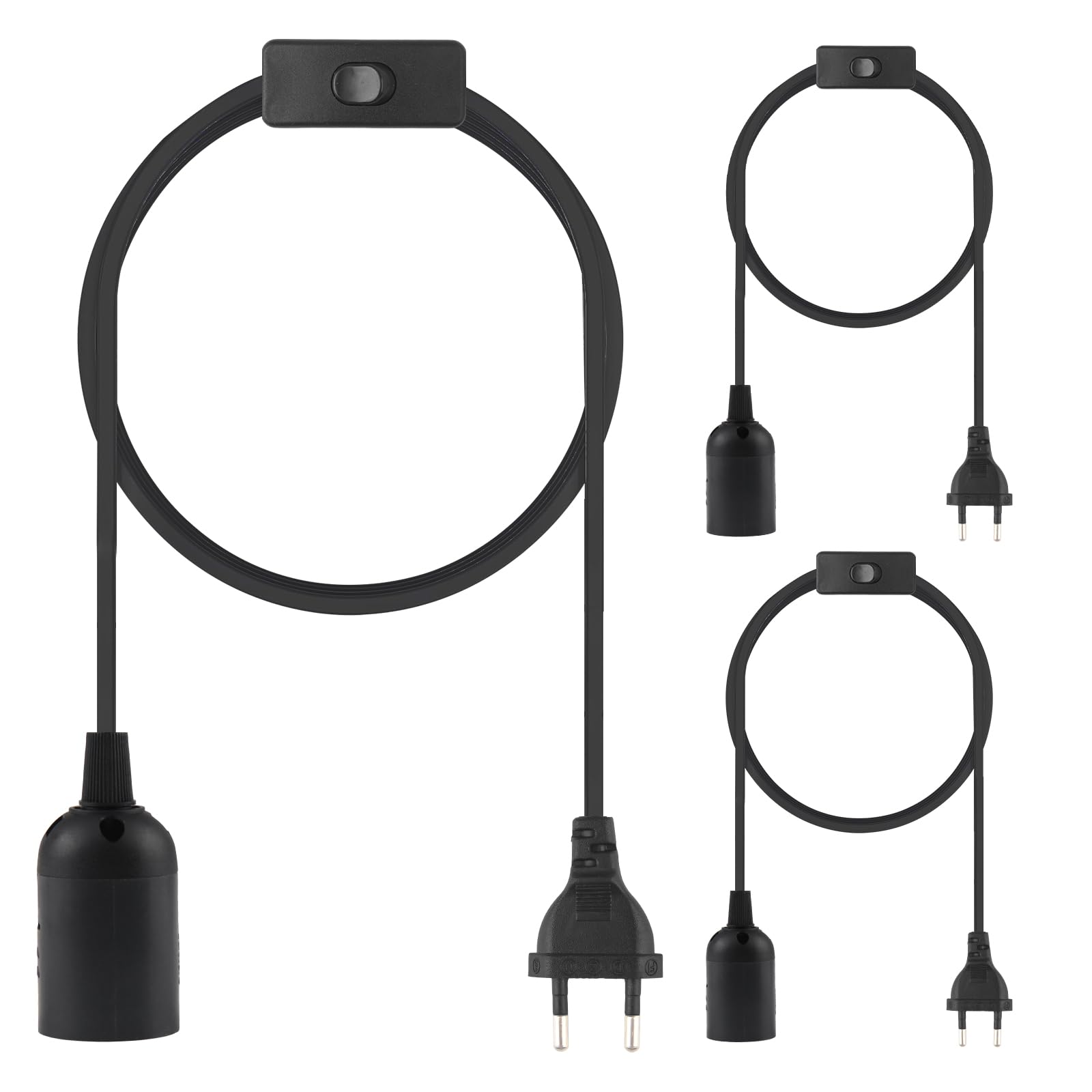Lampenfassung mit Stecker 3 Stück Fassung E27 mit 3m Kabel