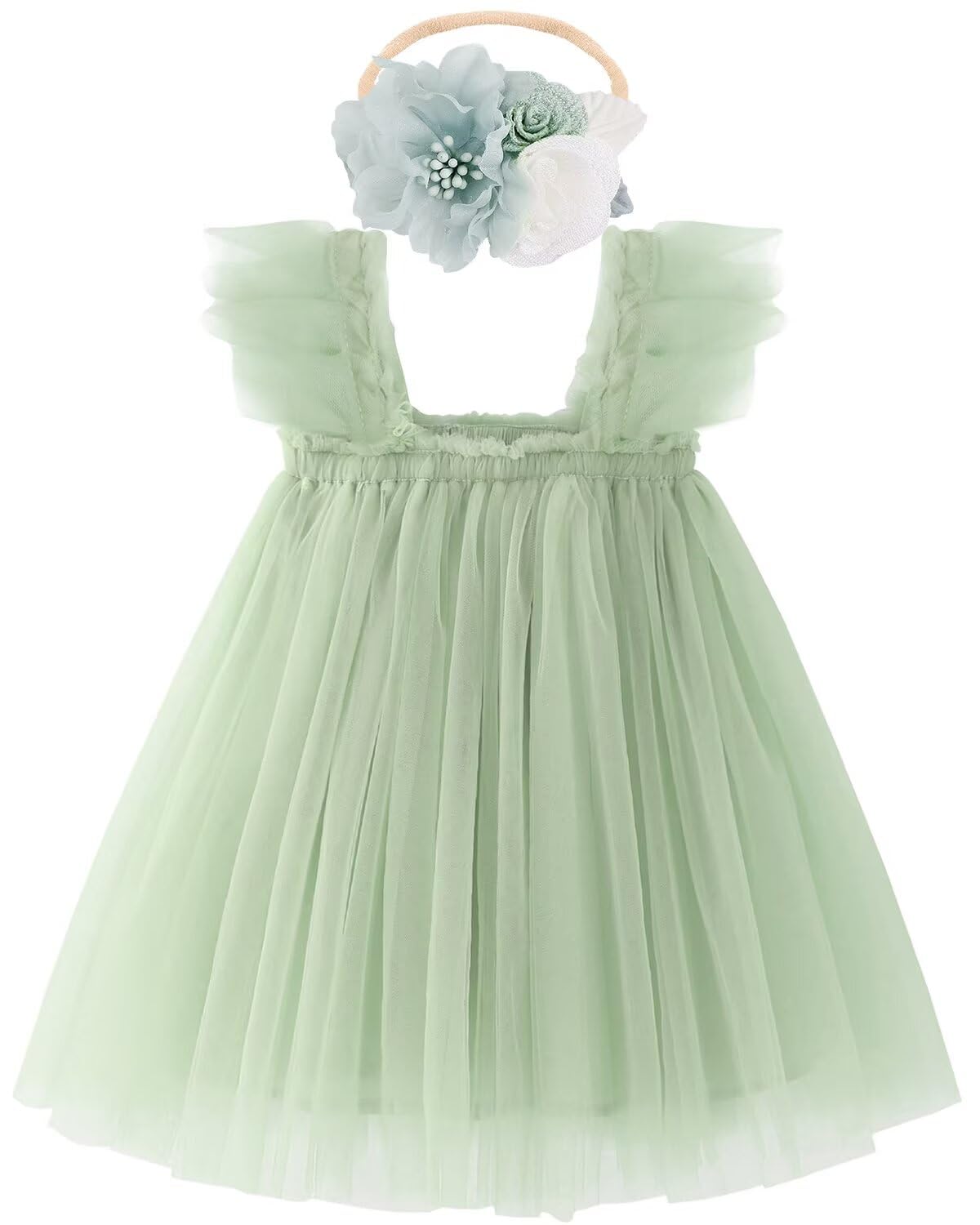 Marchrol Toddler Baby Girls Birthday Dress Tutu Princess Dress with Flower Headband