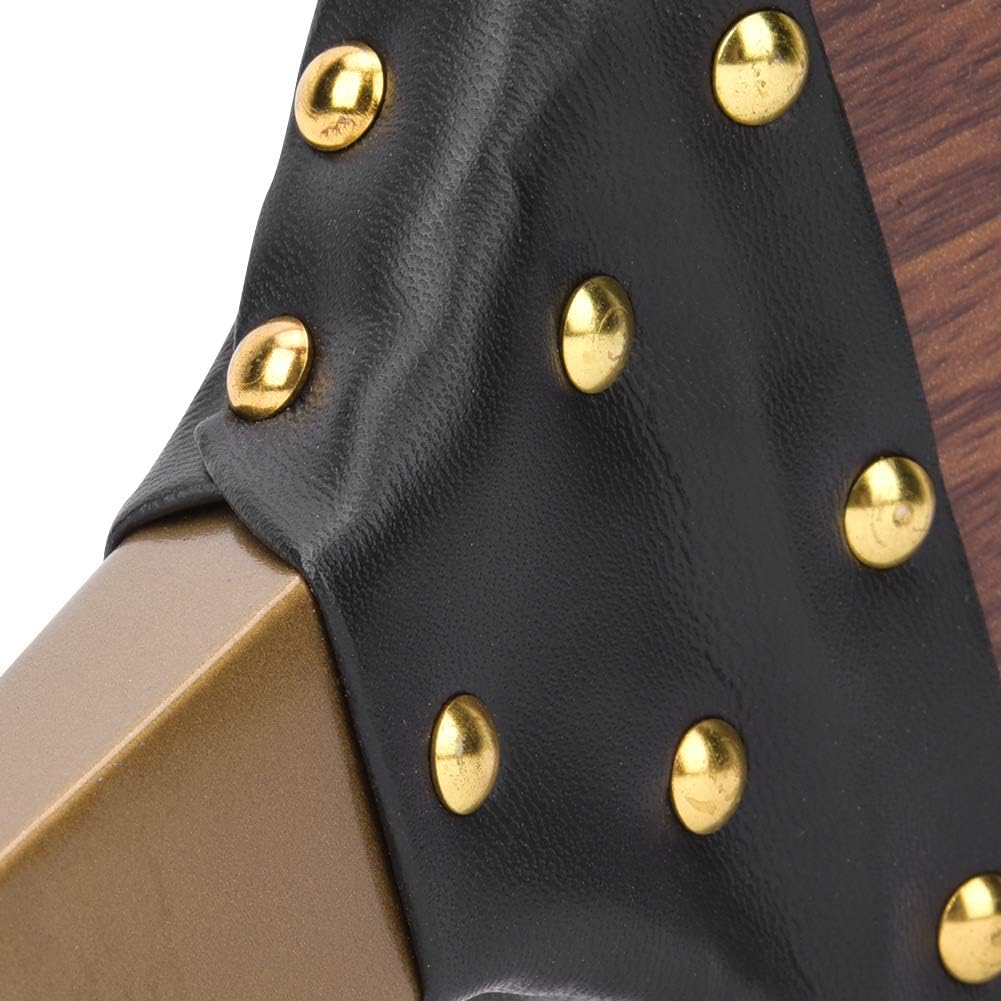 Wood Bellows, Fireplace and Camping Tool, Handcrafted Bellows for Ignition and Dust Removal, MDF Material with Polished Brass Head and Leather Trim,