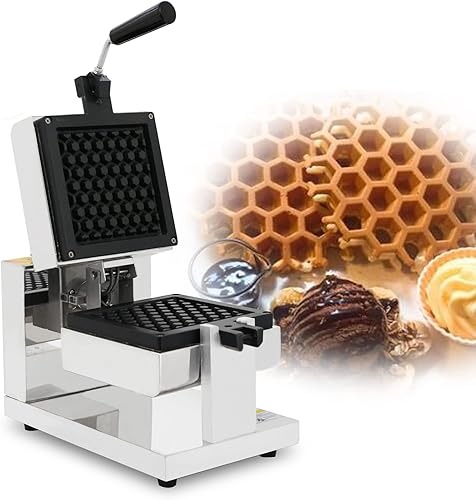 Plancha para hacer gofres comercial máquina rectangular de 1300 W con sartenes reversibles temperatura ajustable y tiempo antiadherente para gofres