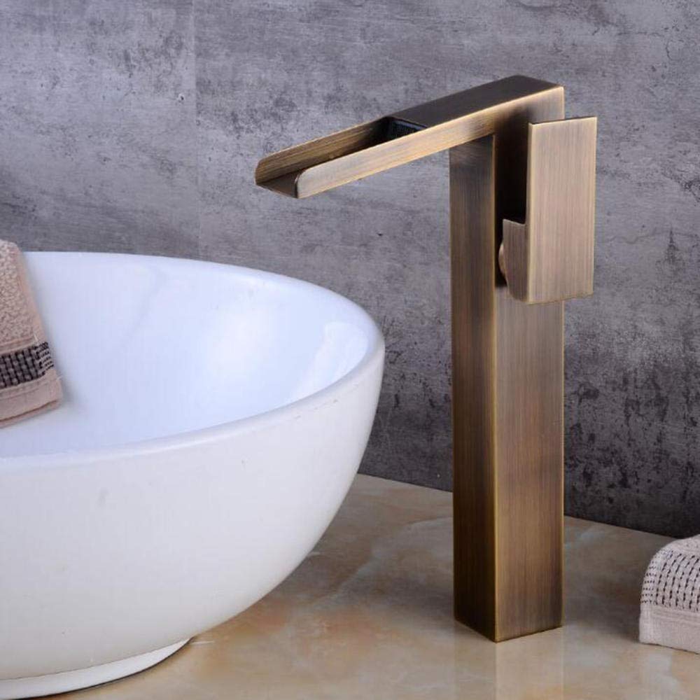 COSZWQDP Basin Mixer tap Waterfall Bathroom Sink taps Brass washbasin Faucet hot and Cold