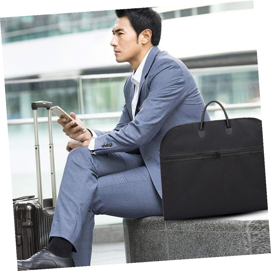 Borsa per Indumenti da Viaggio Pieghevole e Appesa, Nero, Oxford | Copertura per Abiti e Cappotti Lunghi, 1 Pezzo, Resistente All'usura, Comoda per Spostamenti di Lavoro