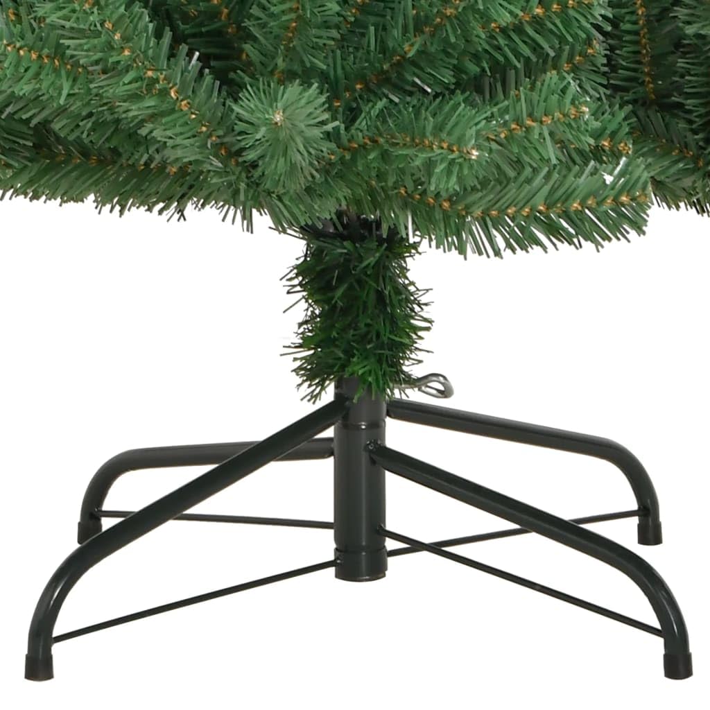 Árbol de Navidad artificial plegable verde 180 cm con soporte de metal estable, 1353 puntas de PVC, ideal para salón, balcón, terraza, decoración de Adviento y Navidad festiva