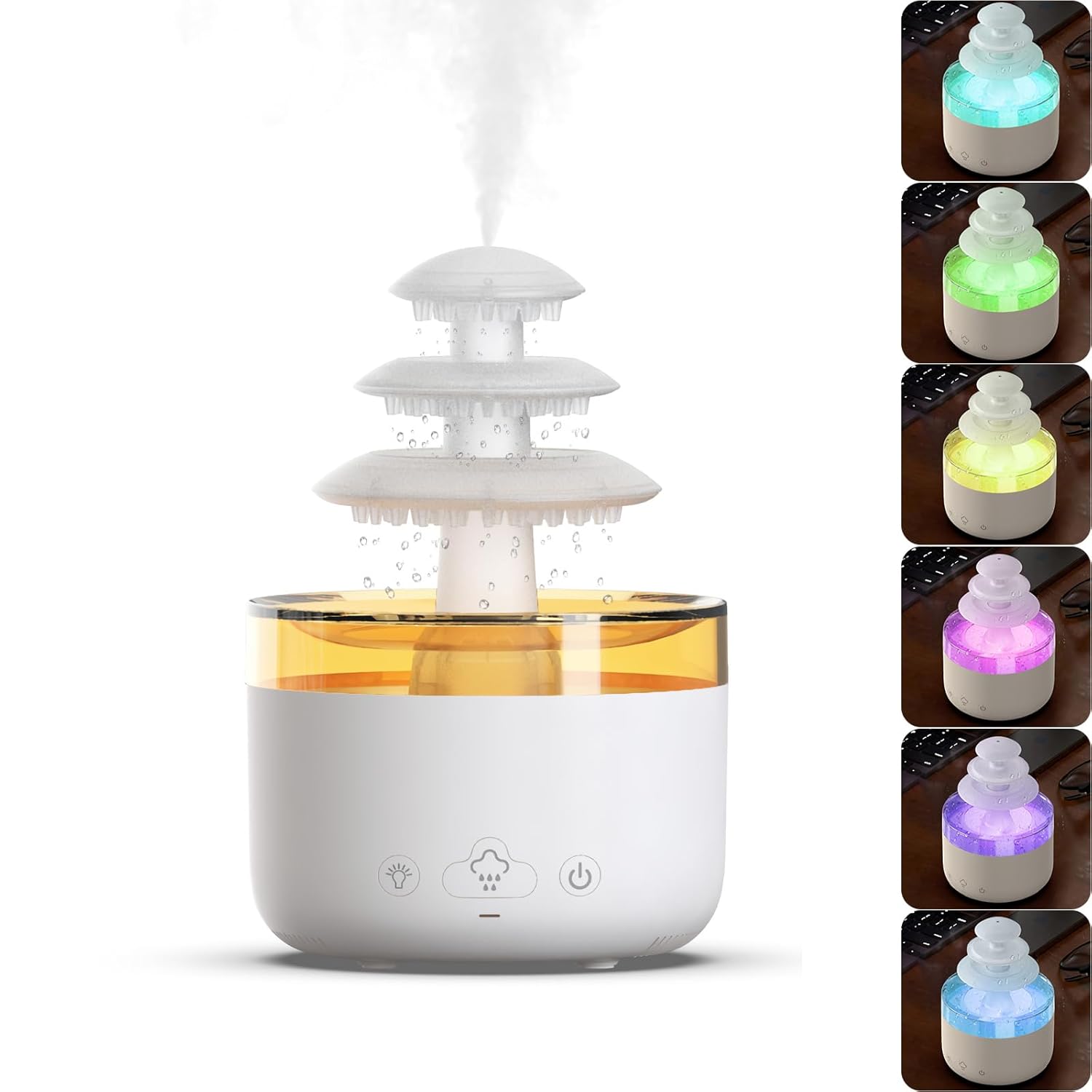 Humidifiers for Bedroom Rain Cloud Humidifier with 7 Colors Night Light Simulate Falling Raindrops Small Humidifier Aroma Diffuser