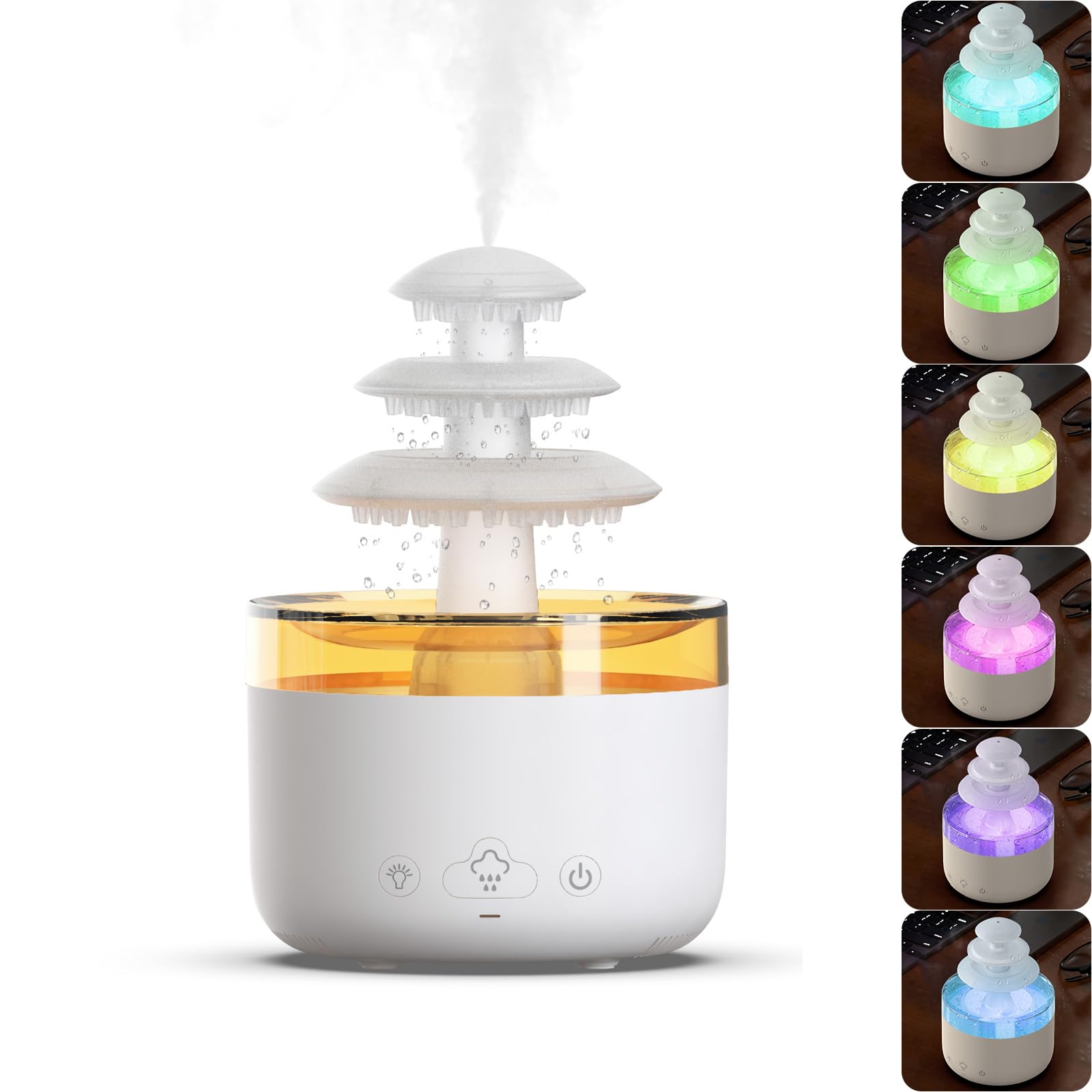Humidifiers for Bedroom Rain Cloud Humidifier with 7 Colors Night Light Simulate Falling Raindrops Small Humidifier Aroma Diffuser