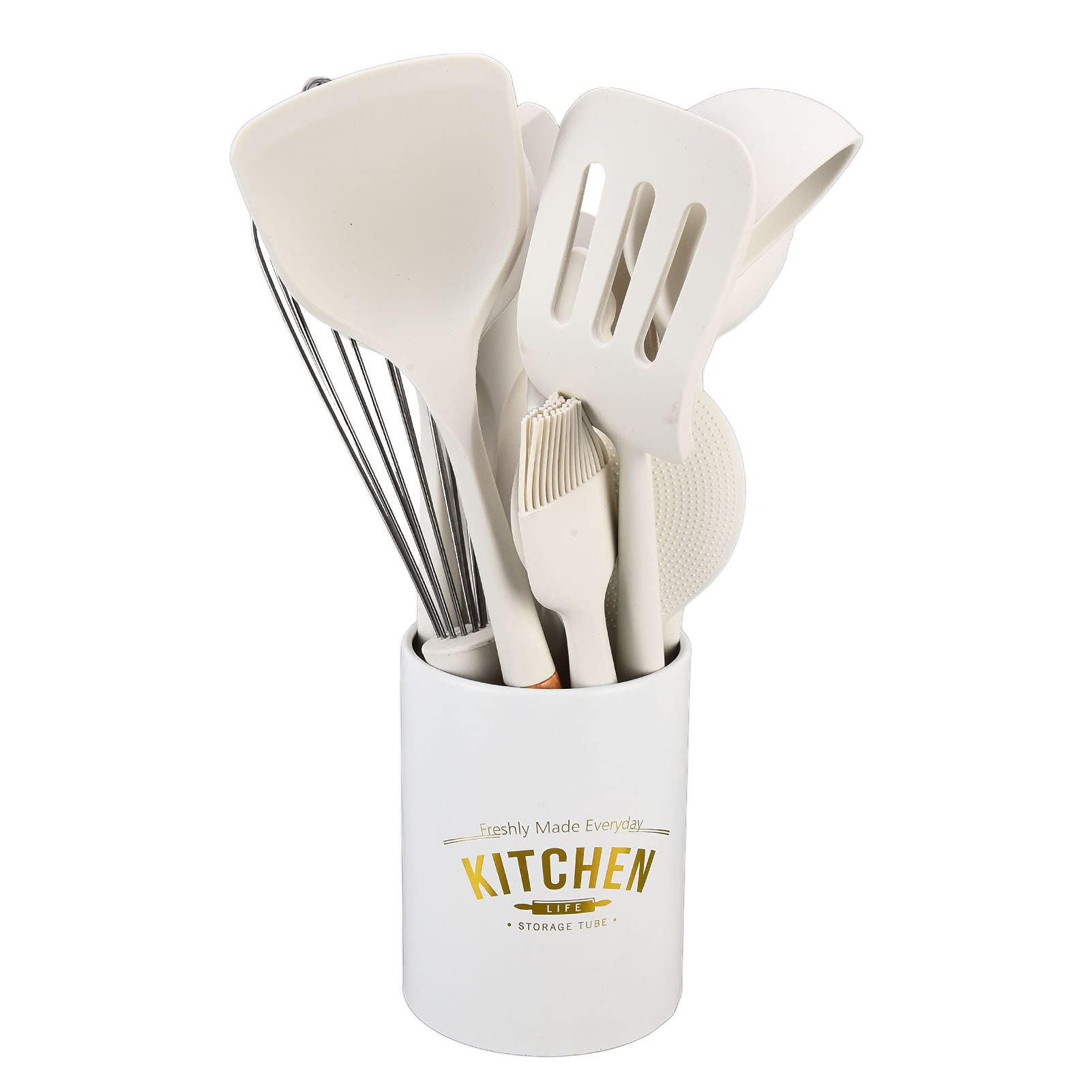 Fdit Kit d'ustensiles de Cuisine antiadhésif en Silicone, Ensemble d'ustensiles de Cuisine en Silicone résistant à la Chaleur pour la Cuisine pour la Cuisson