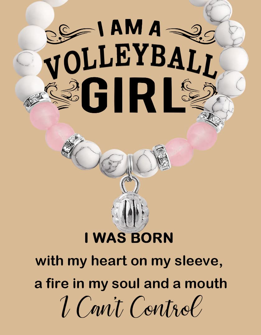 MAOFAEDVolleyball Gift Volleyball Bracelet I Am A Volleyball Girl Volleyball Jewelry Gift for Girls