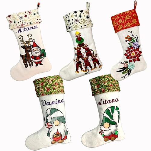 Decoración Navidad Bota - Calcetín Bordado Personalizado