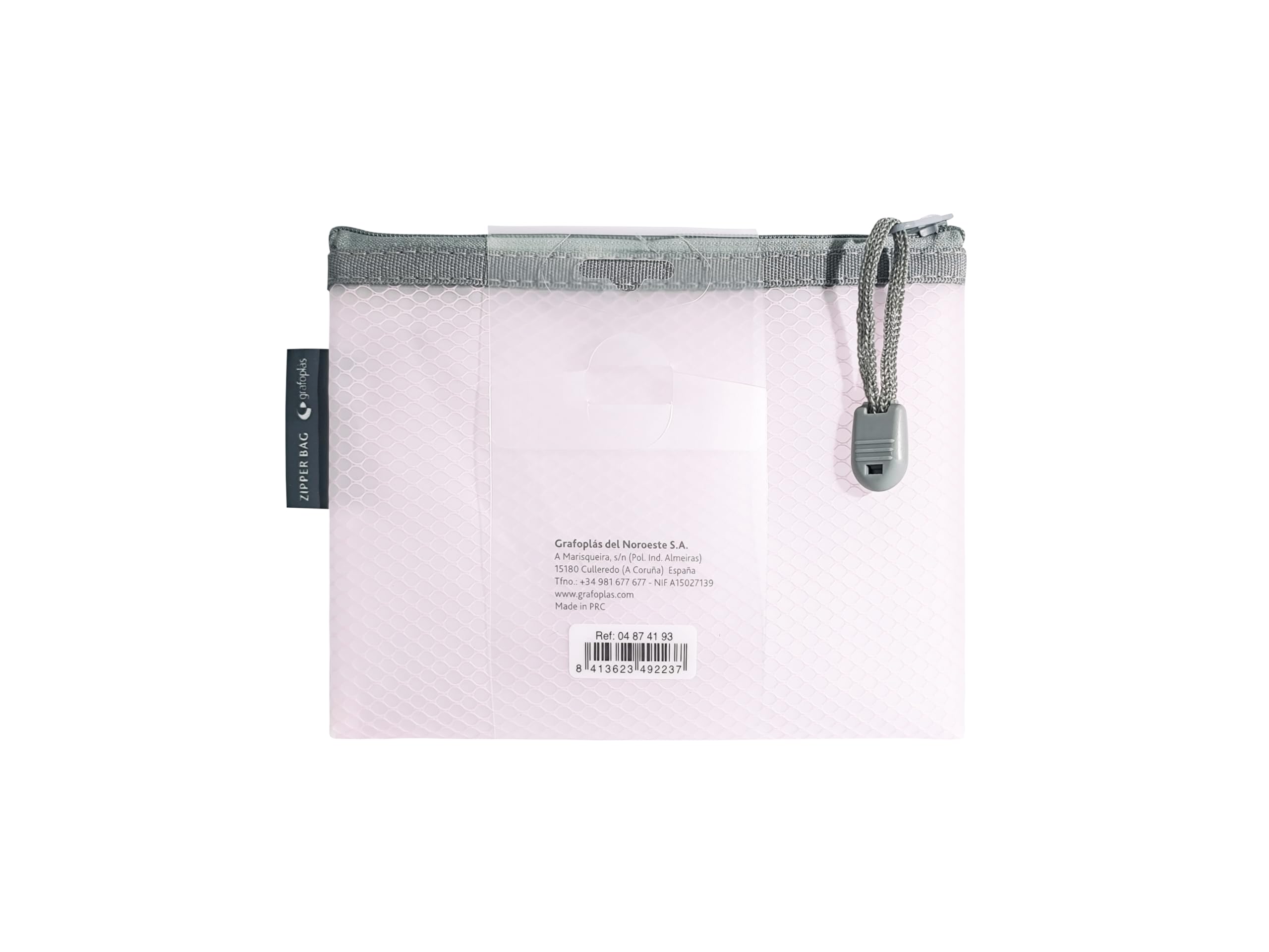 Grafoplas Pack de 5 Bolsas con Cremallera EVA Soft a6, Rosa Pastel, Tacto Suave, Zipper Bags Hechas con Goma EVA Transparente, Ideal para Transportar y Proteger Todo Tipo de Artículos y Documentos