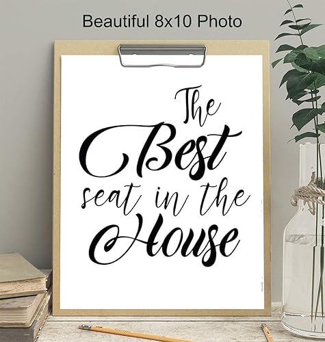 Miniatura 3 de The Best Seat in the House Bathroom Sign - Funny Bathroom Art Print Typography - Humorous Home Decor for Bath - Gifts for Bathroom