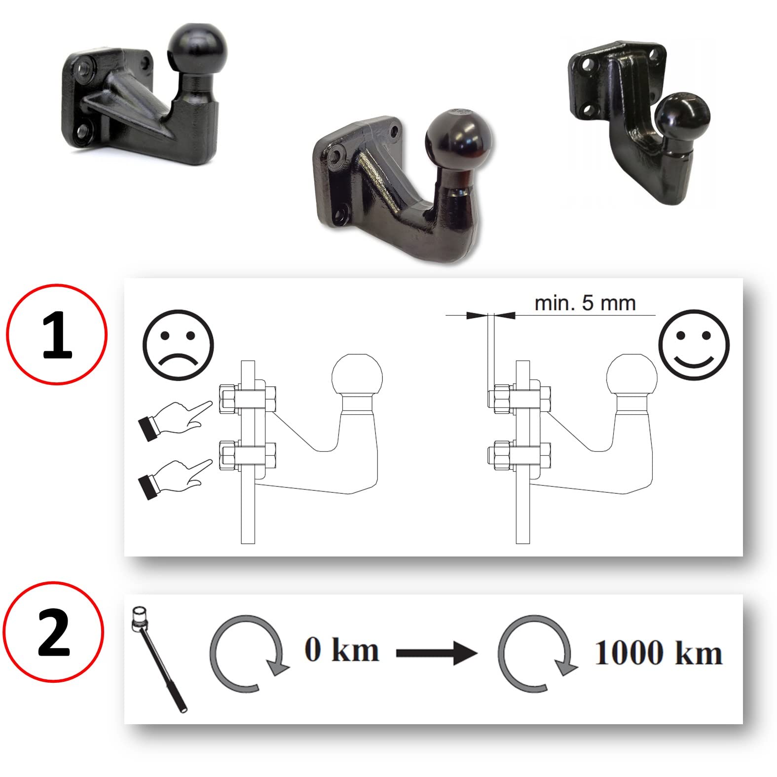 XIMPLIO Schraubensatz für Kugelkupplungen Einer AHK 4 x M12x40 (x40, M12 Schraubenset (4 STK.))