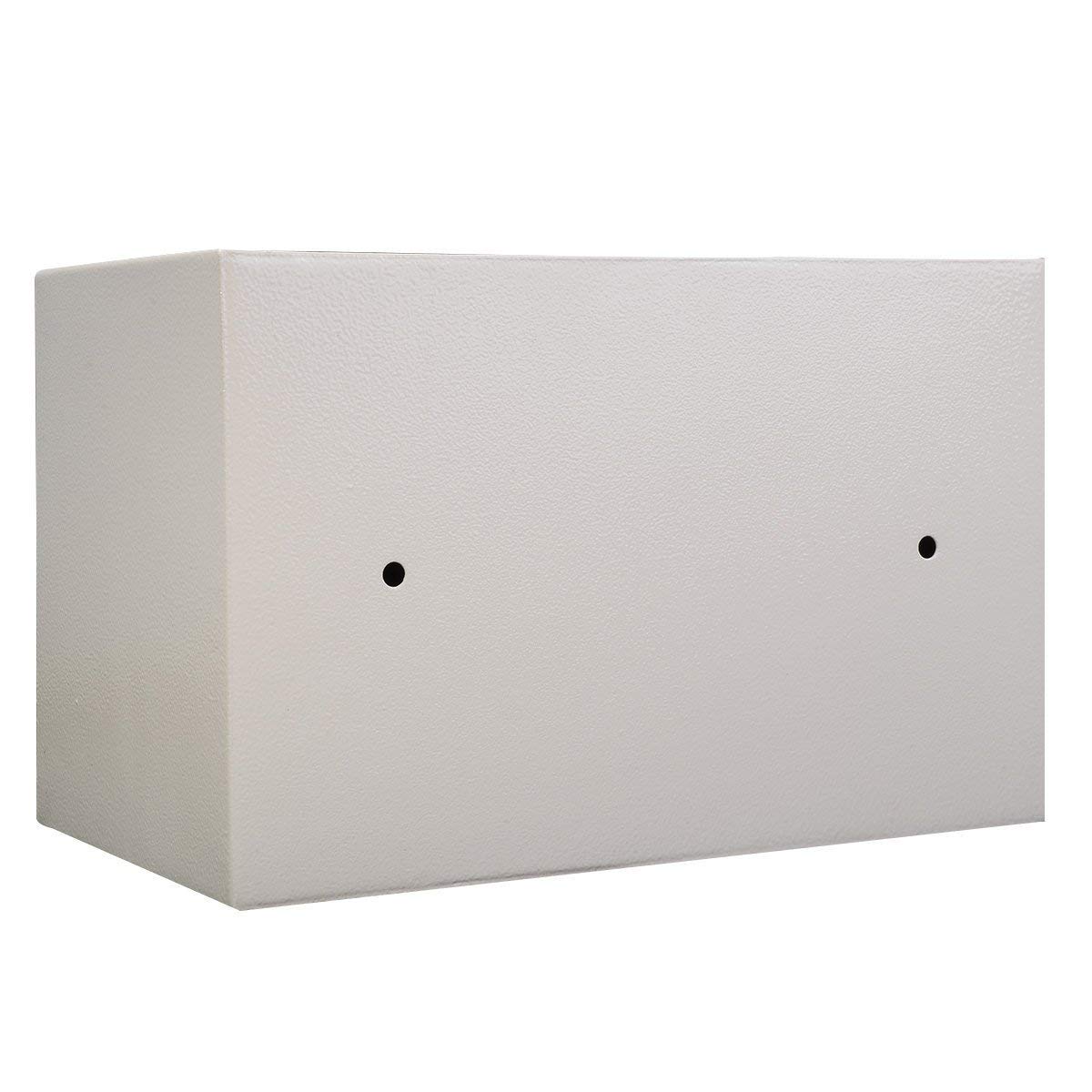 Caja De Seguridad Digital con Teclado Electrónico Y 2 Llaves De Emergencia, De Acero, para Pared O Suelo, para Casa O Oficina, Color Blanco, 8,5 litros