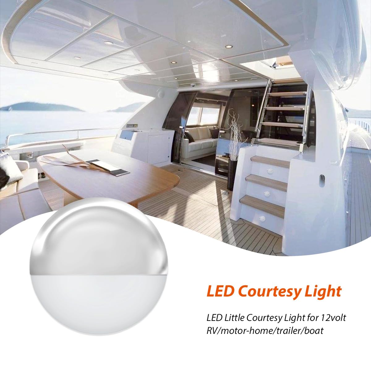 4-Pack 3-Inch LED Marine Courtesy Lights – White Deck Cabin Step Lights For Boat