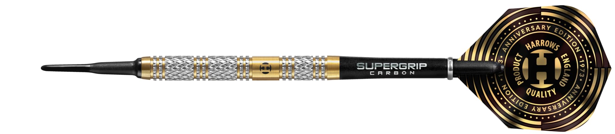 Harrows Soft Darts 50 Years Golden Anniversary Edition - Juego de dardos blandos de tungsteno de alta calidad con cañas y plumas