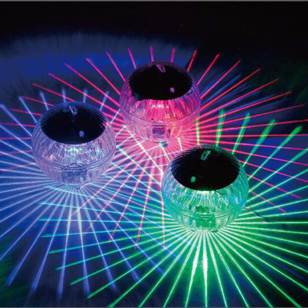 Lámpara de bola subacuática flotante al aire libre Color de energía solar Cambio de la piscina Luz de noche de la fiesta para el jardín del estanque del patán-7 colores