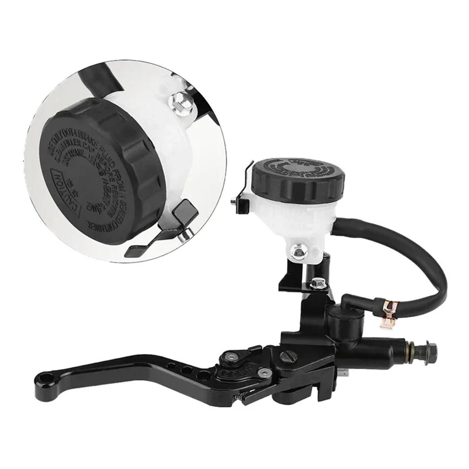Leva frizione freno moto Leva della pompa freno frizione idraulica universale da 7/8" 22mm in alluminio CNC per cilindro principale per moto(Nero)