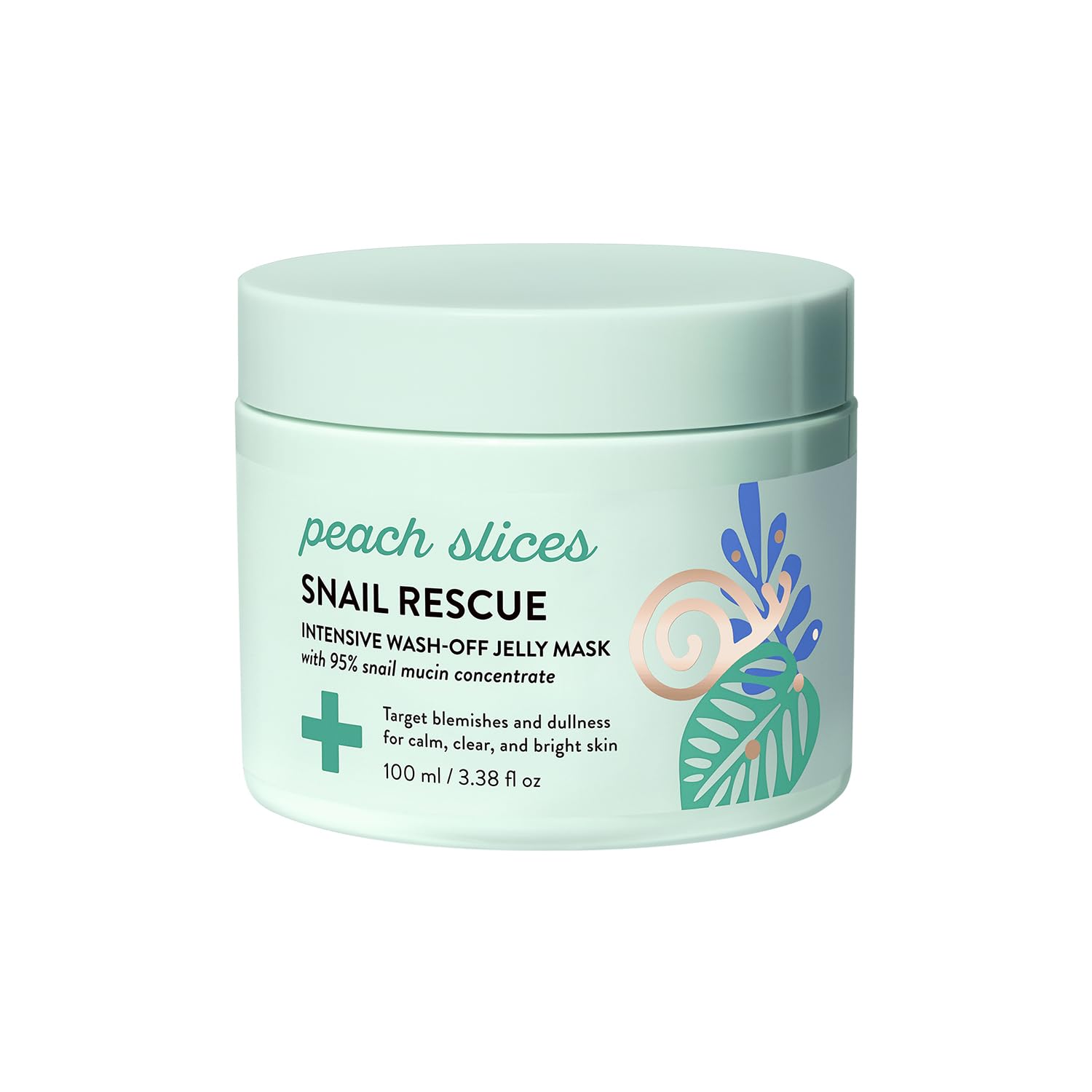 Peach Slices – Snail Rescue Intensive Wash-Off Jelly Mask (3.38 oz) – 95% Snail Mucin Concentrate – Gentle, Clear Skin – Cica, Birch Juice & Licorice – Vegan & Cruelty Free – Korean Skin Care & Beauty