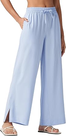 Willit Women's Wide Leg Pants Swim Beach Pants UPF 50+ Lightweight Travel Quick Dry Sun Protective 29" 31"