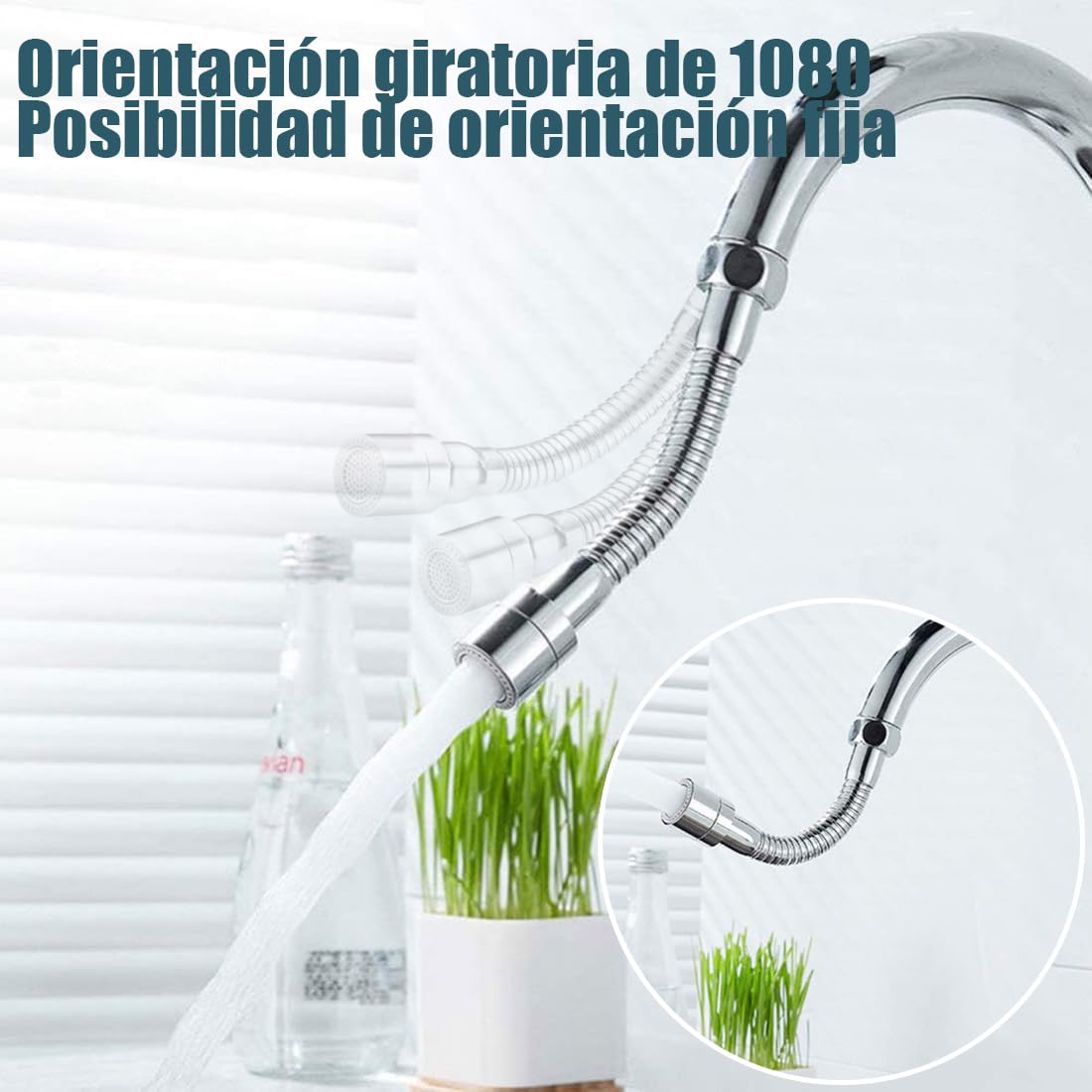 STOAT®Extensión de grifo 18cm de acero inoxidable 304.Orientación fija.Práctico para cepillarse los dientes, lavarse la cara y el pelo y para recoger el agua.