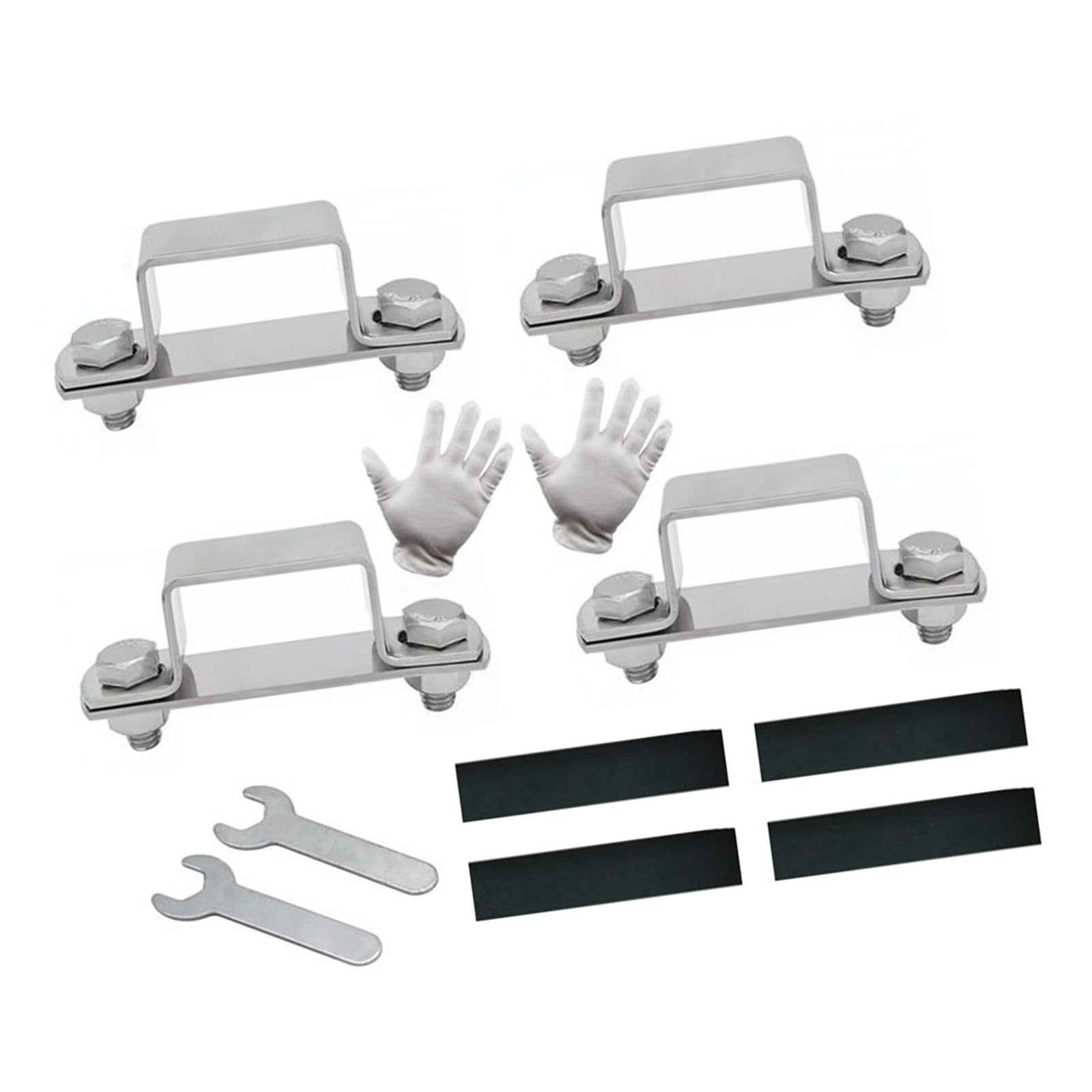 4Pcs Metal Steels Pipe Clamp Square Buckles Right Angles Fixed Bracket U Shaped Connector Bracket Heavy Duty U Shaped Pipe