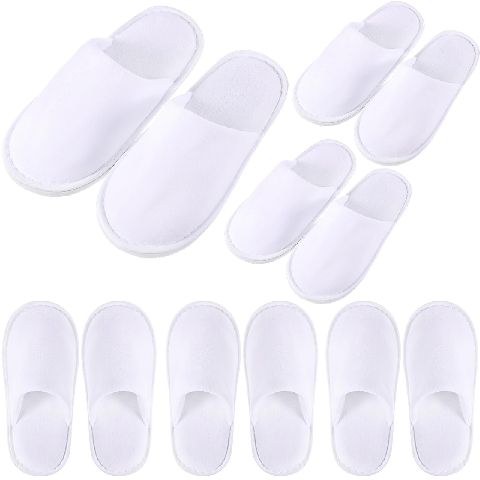 Twistover 6 pares de pantuflas desechables para niños con puntera