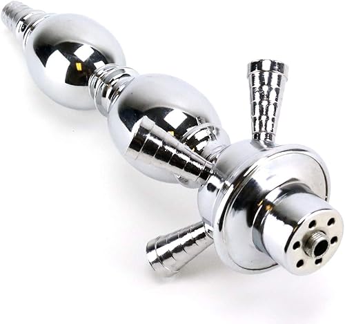 Miniatura 4 de GStar Juego completo de 4 mangueras para cachimba Shisha de 18 pulgadas, jarrón metálico de vidrio Da Vinci (azul Ingeniare)