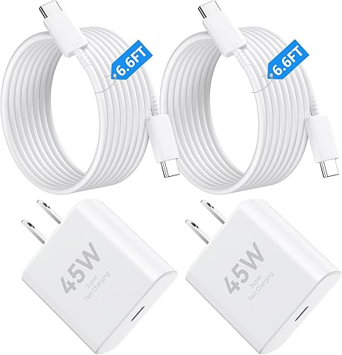 Miniatura 13 de Cargador de teléfono 17 de carga rápida, 45 W súper rápido USB C cargadores bloque con cable tipo C de 10 pies para teléfono 17/17 Pro/17 Pro