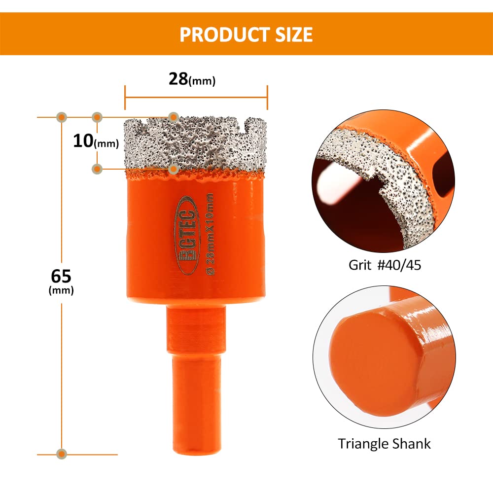 FACHLICH Mèche Diamantée 20 Mm Pour Agrandir Et Façonner Les Trous Existants Dans La Porcelaine, La Céramique, Le Granit Et Le Marbre