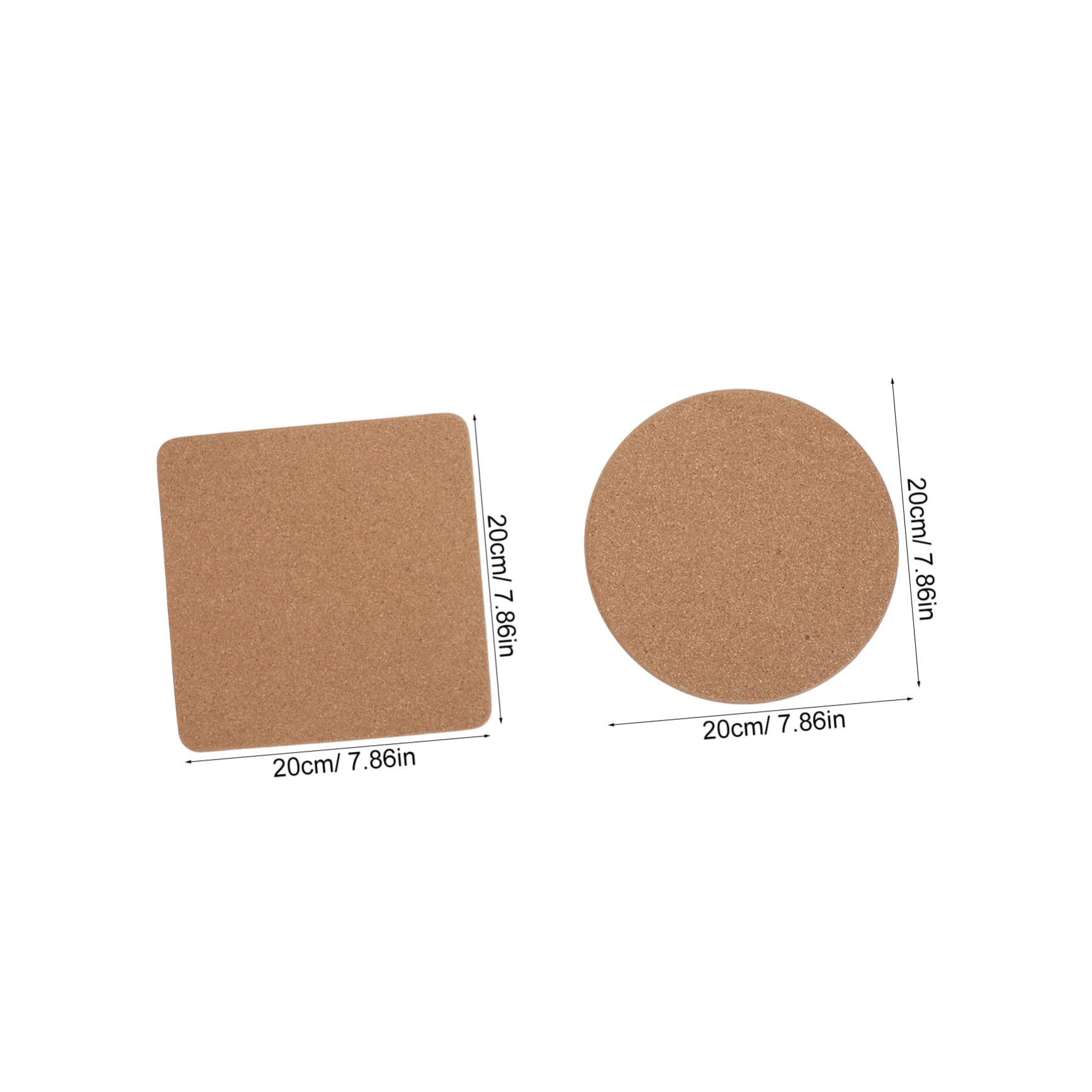 Juego de 6 Salvamanteles de Corcho para Cocina, 3 Redondos y 3 Cuadrados, Aislantes Térmicos Antideslizantes de 20 Cm, Manteles Individuales Resistentes al Calor para