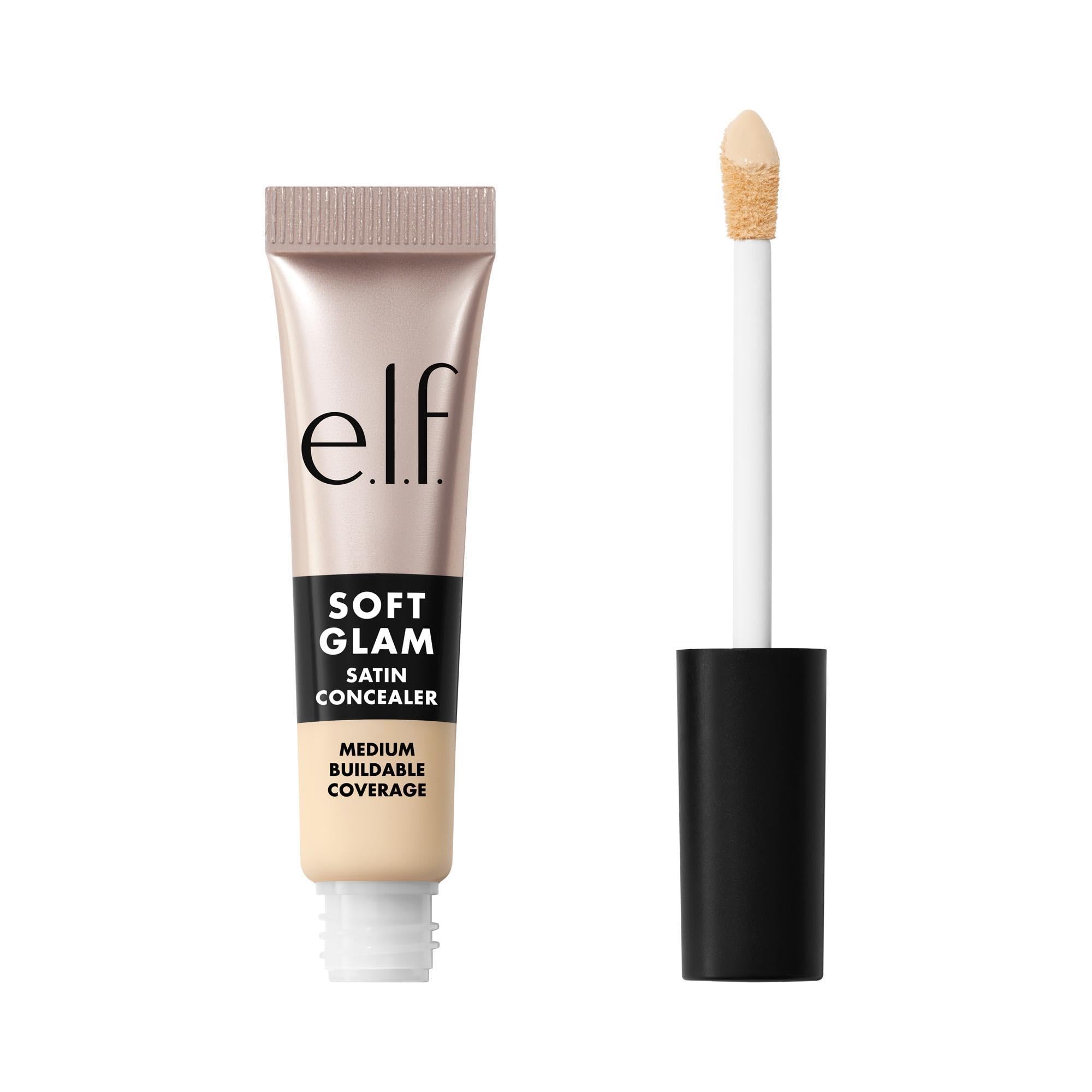 e.l.f. Soft Glam Satin Concealer, mittlere Deckkraft für Unreinheiten und Augenpartie, setzt sich nicht ab, langanhaltend, vegan und tierversuchsfrei, 11 Fair Neutral
