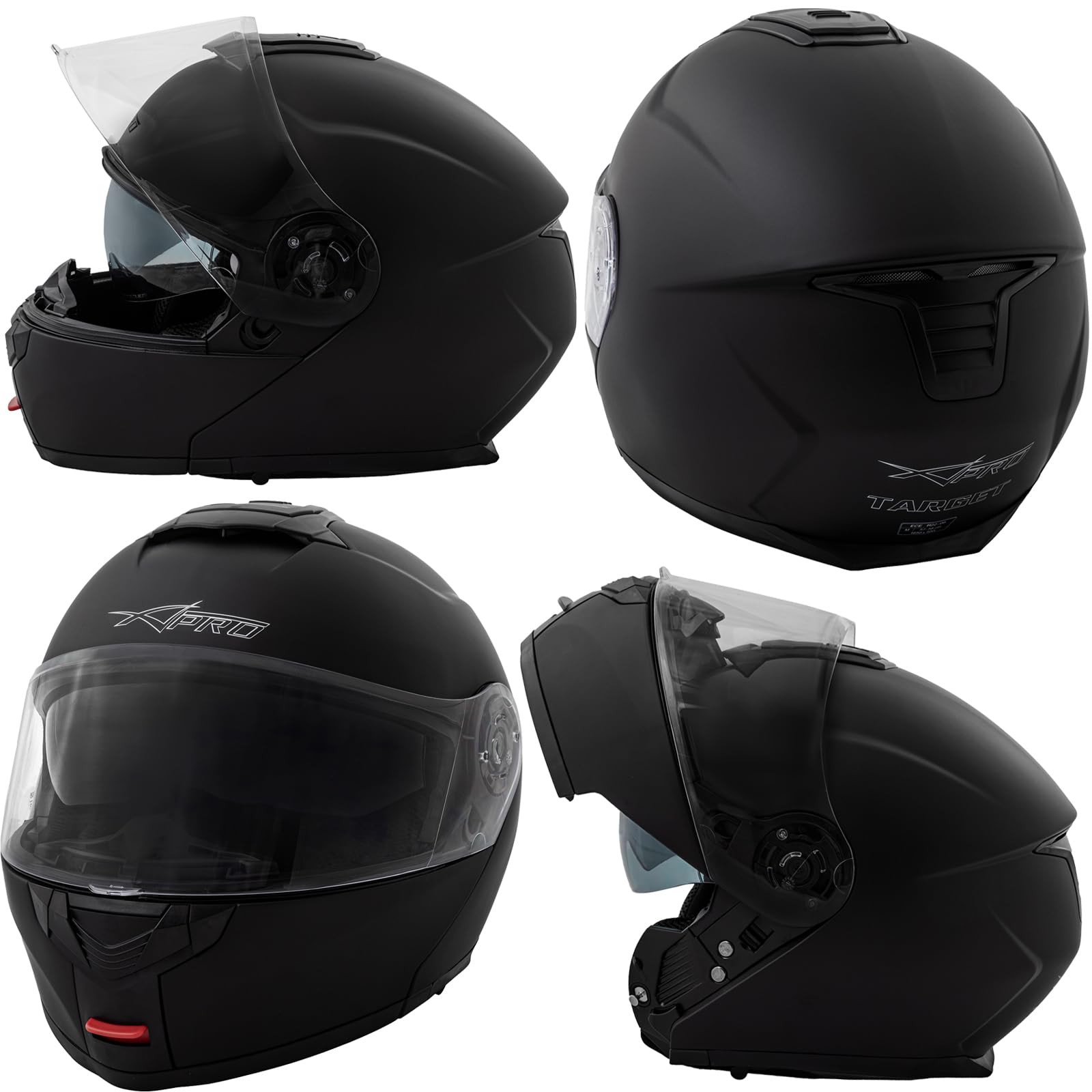 Helm Klapphelm Motorradhelm Modular Innensonnenblende Mat Schwarz L