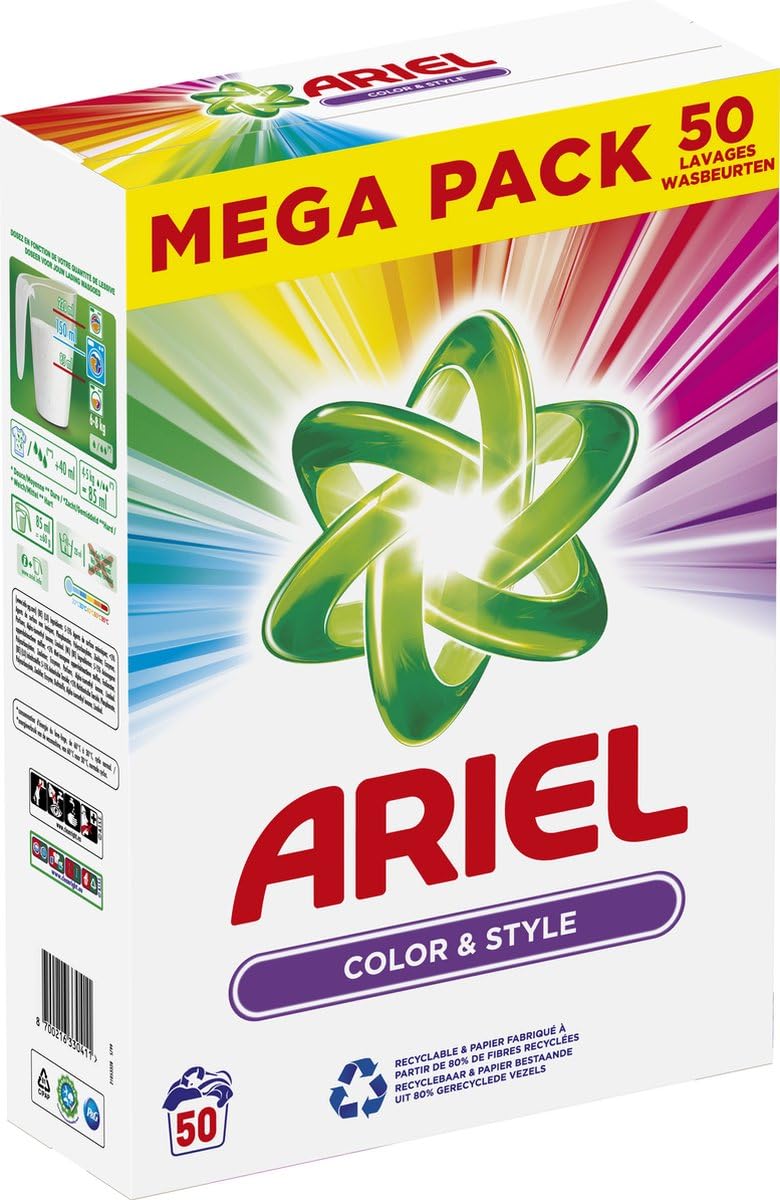 Ariel Waschpulver - Waschmittel - Color - 3x50 Wäschen - Vorteilspack