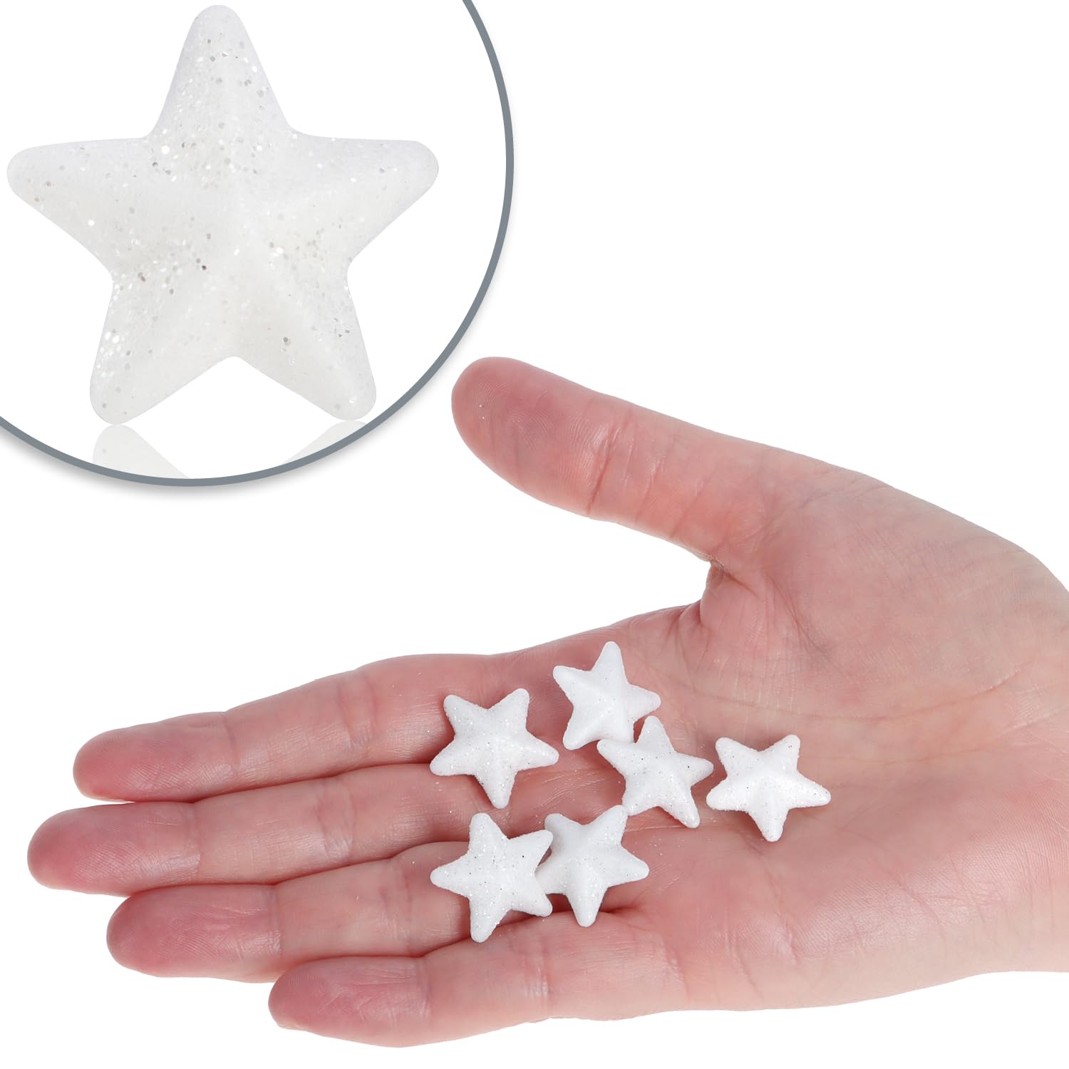 COM-FOUR® 10g brokatowe gwiazdki - dekoracyjne gwiazdki z pianki polietylenowej - wszechstronna dekoracja swiateczna z brokatem - ozdoby choinkowe - idealne do rekodziela
