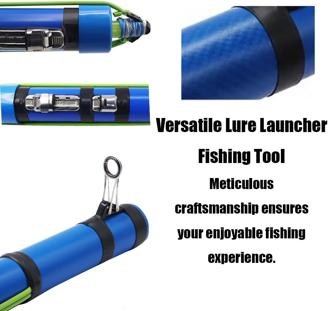 Fishing Catapult Rod, 2026 Upgrade Telescopic Precise Lure Launcher Fishing Tool, Compact Sling Shot Fishings Pole Reel for Saltwater and Freshwater, Funny Fishings Gifts for Men