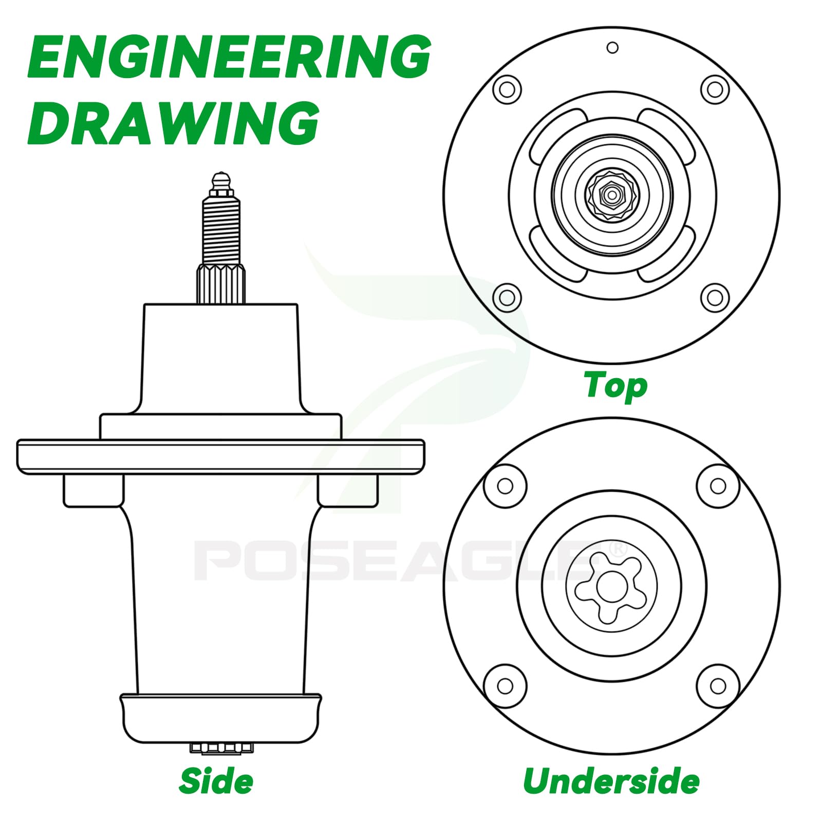 Paquete de 3 539131898 kit de montaje de husillo para cortacéspedes Husqvarna de 61 pulgadas | Reemplaza el husillo Husqvarna 539131898, 539113300 para husillo Husqvarna MZ61, MZT61, MZ6128, FD 61, MZ 6128 ZT, MZT 61 BF